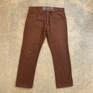 Op Jeans Mens 32x30 Burgundy Red Slim Straight Dark Wash Denim Casual Pants